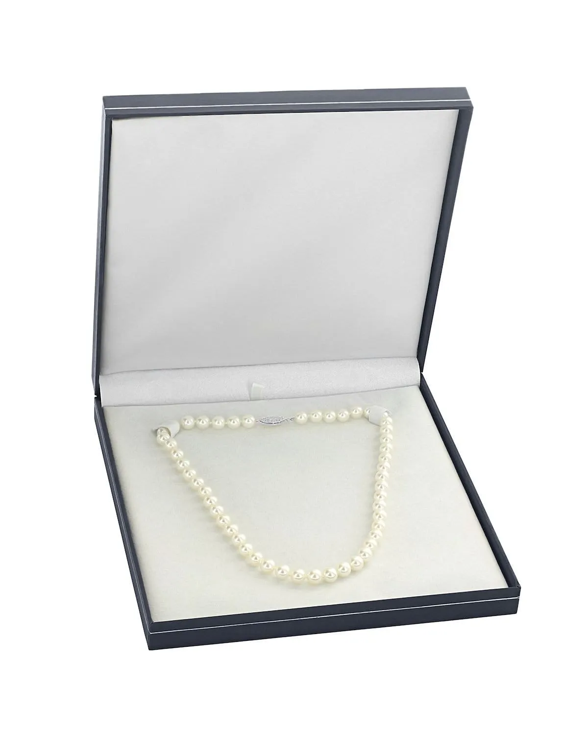 White Japanese Hanadama Akoya Pearl Necklace, 8.0-8.5mm