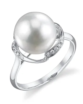 White South Sea Pearl & Diamond Luminary Cocktail Ring