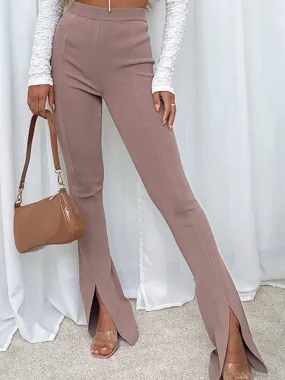 Women's Front Slit Hem Flare Trousers