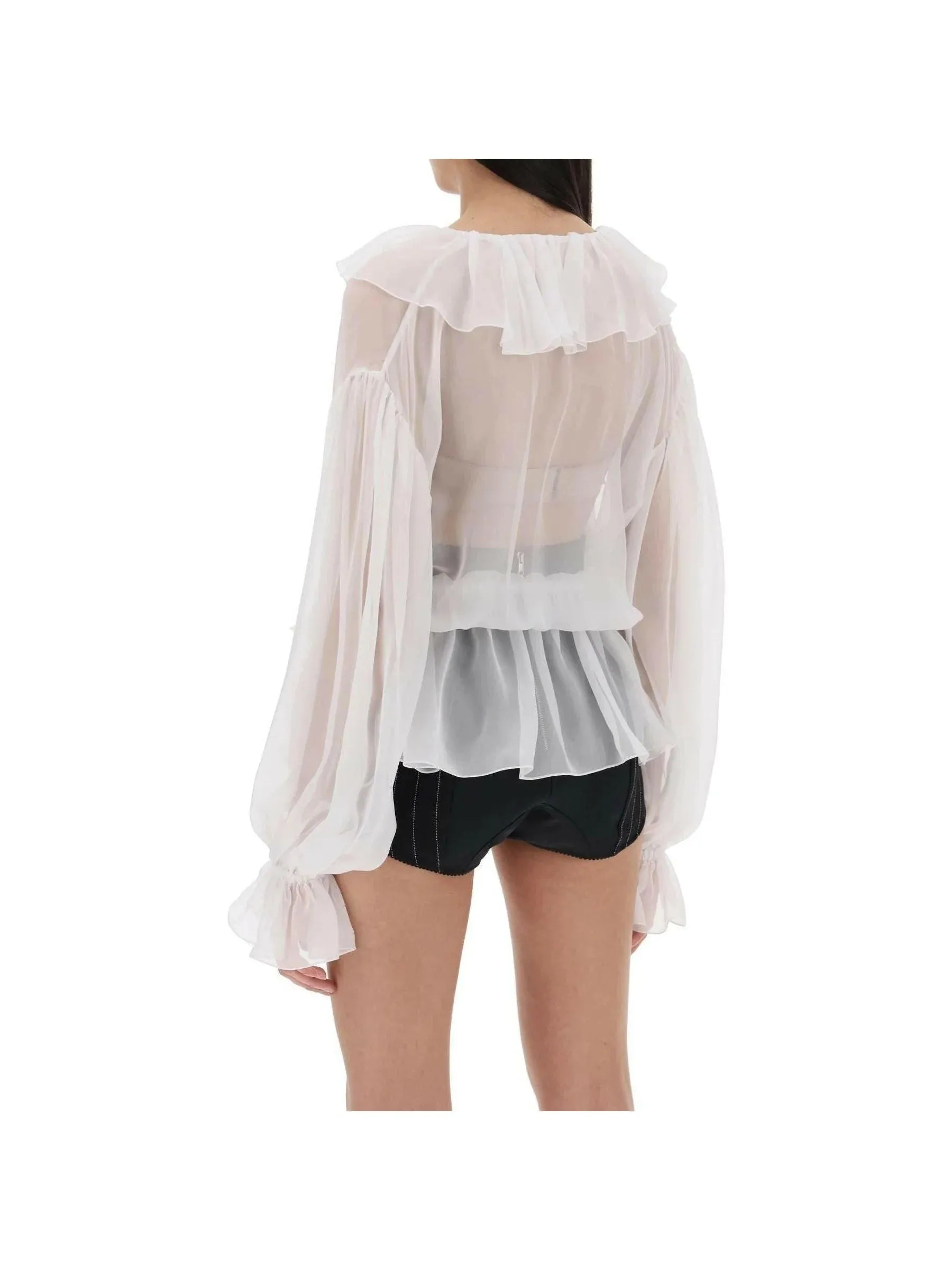 Wrap V-Neck Blouse in Silk